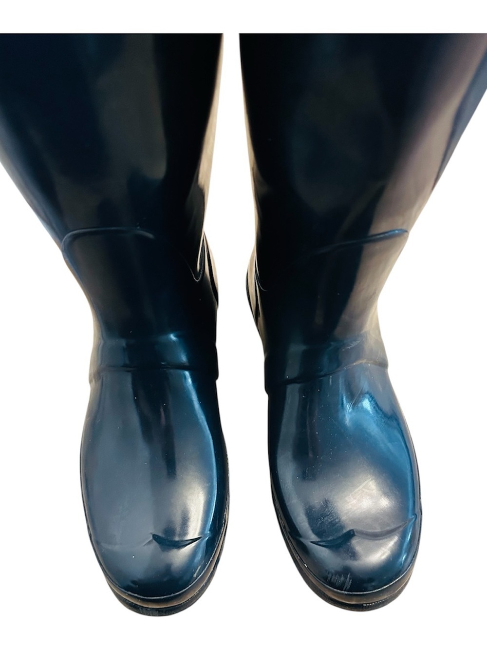 Hunter Original Tall Glossy Navy Rain Boots Womens 8 - Picture 7 of 10